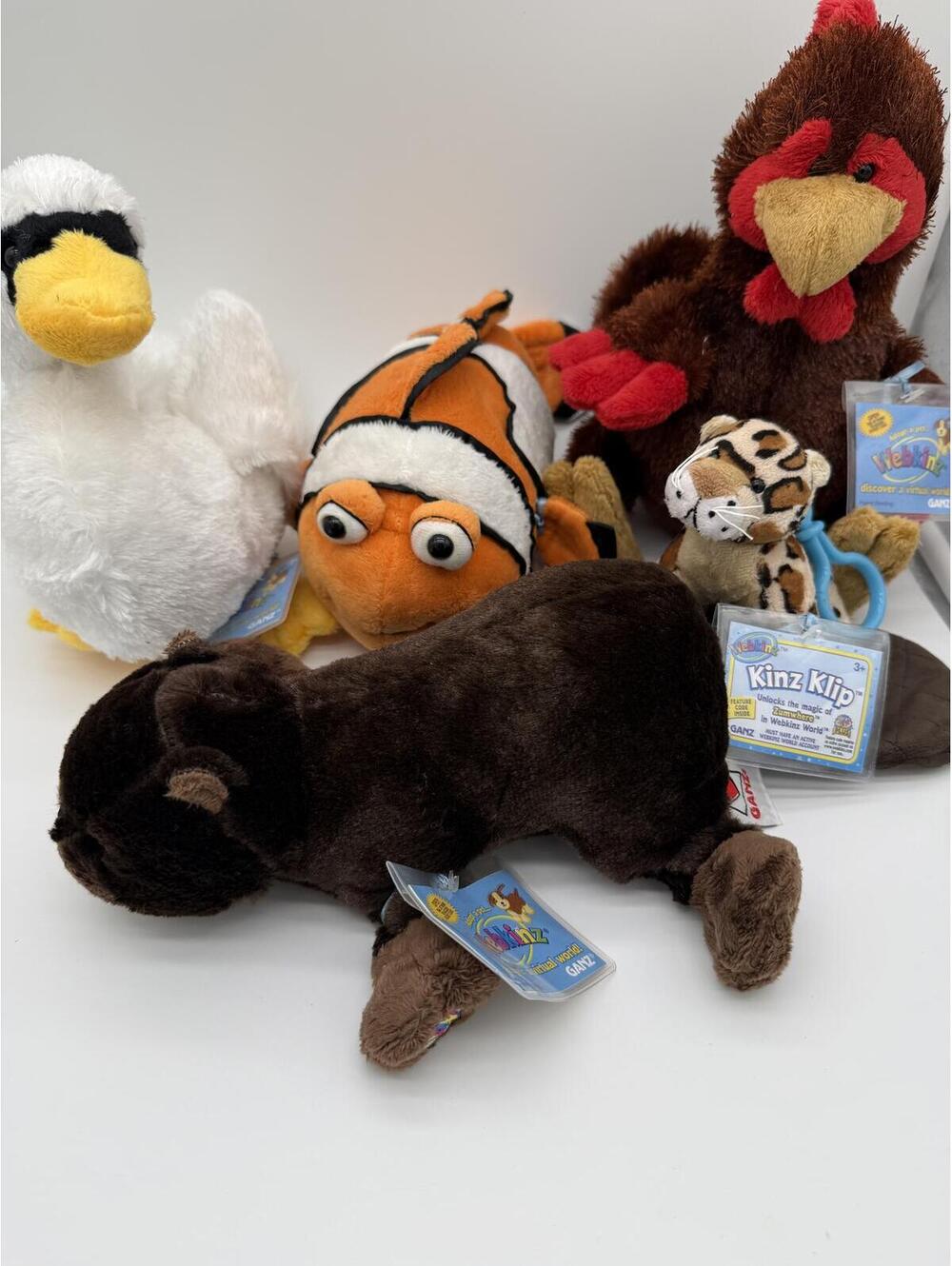 Webkinz Lot of 5 NWT Retired – Beaver, Clownfish, Swan& More –Unused Codes!